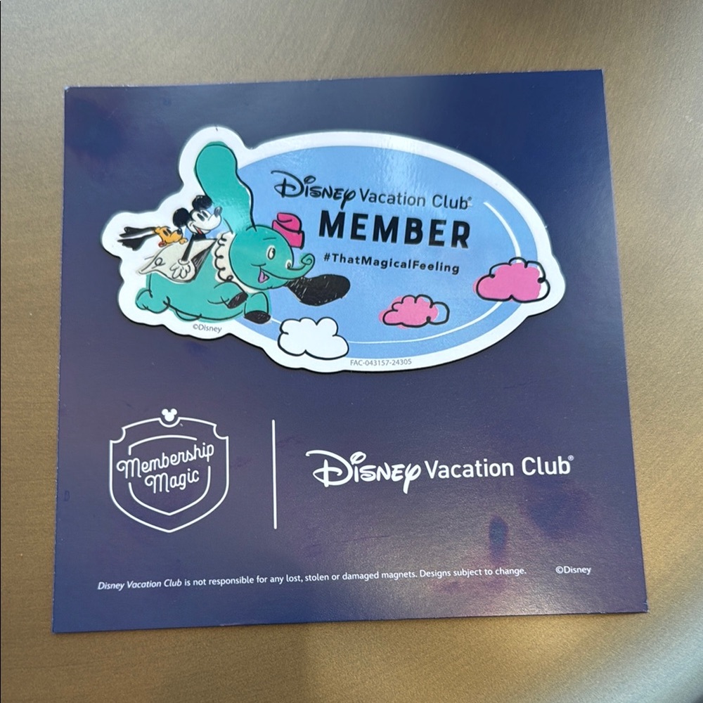 Disney Vacation Club Member Magnet with Blue and Green